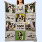 Livraison gratuite✈️Couverture commémorative personnalisée pour chien avec photo - Cadeau de sympathie pour animaux de compagnie